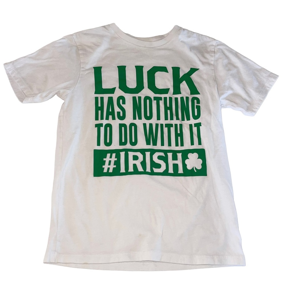 The‎ Childrens Place Boy Tee LUCK HAS NOTHING TO DO WITH IT #IRISH Size: Med EUC
